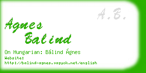agnes balind business card