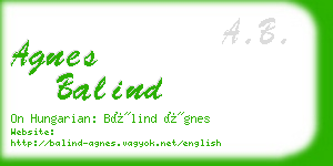 agnes balind business card